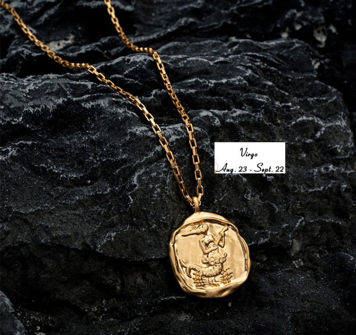 Gold Coin Zodiac Necklace