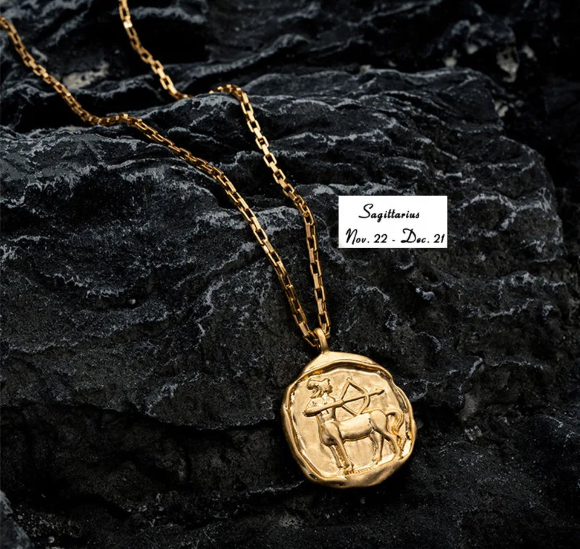 Gold Coin Zodiac Necklace