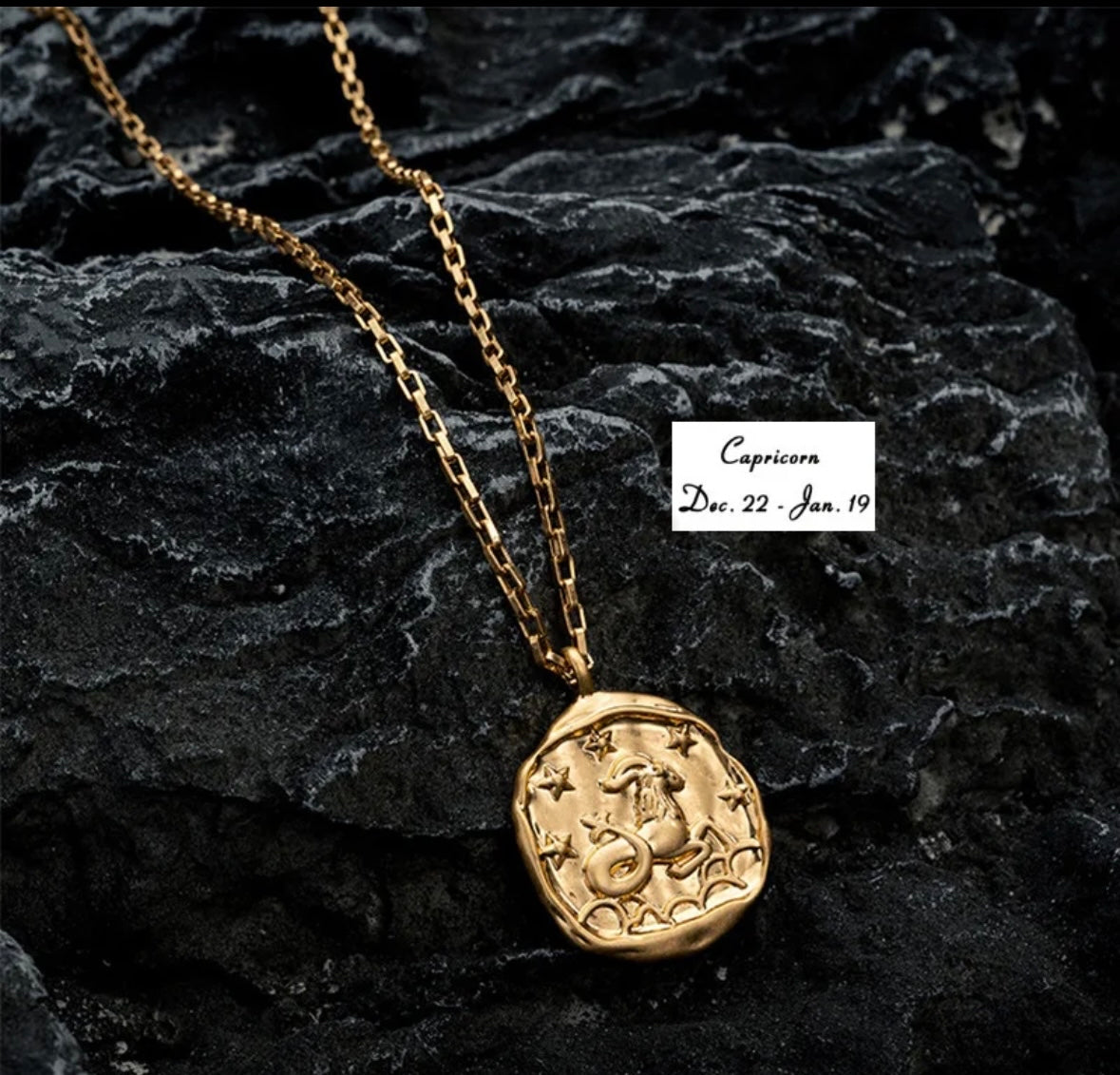 Gold Coin Zodiac Necklace